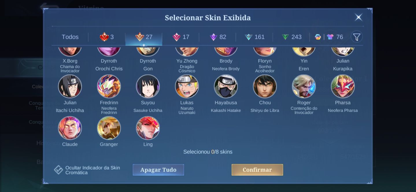 Conta MLBB 603 Skins | Mega Colecionador 1