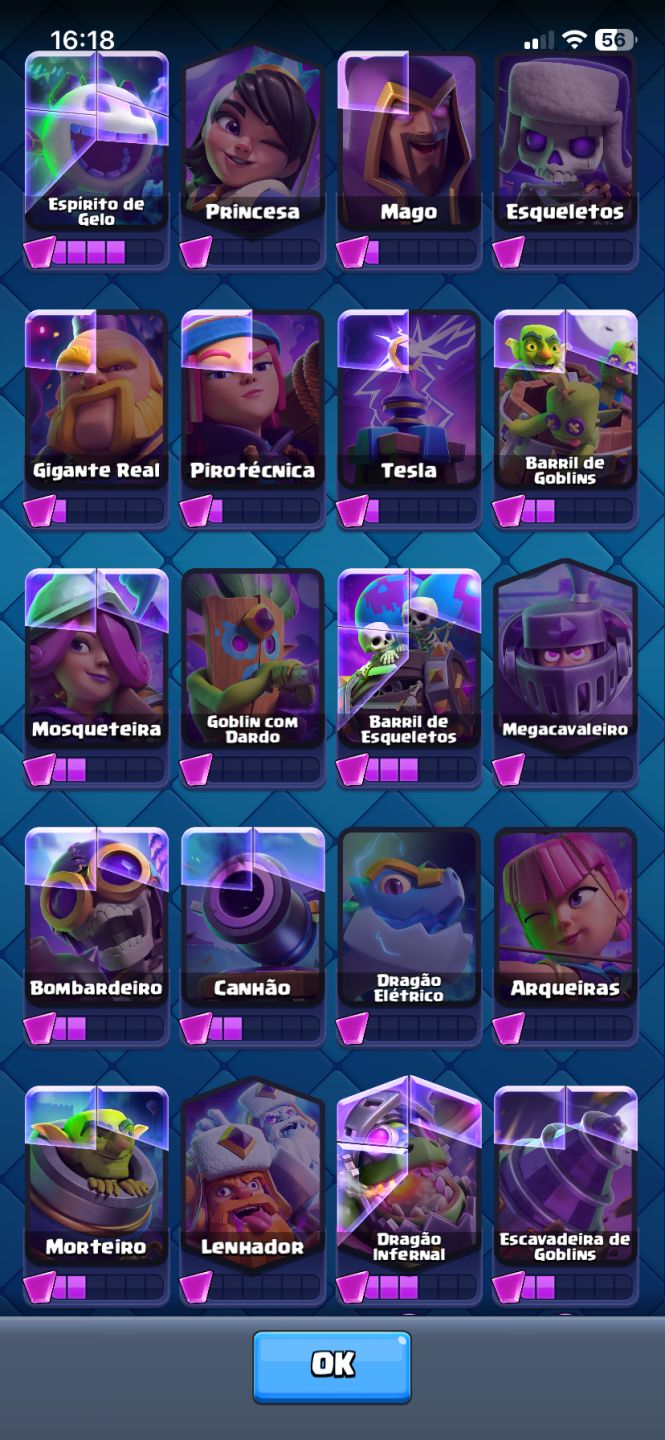 Conta Clash Royale 14K | Rei 73 | Deck Lv.16 | 5K Gemas | 997K Ouro | R$150