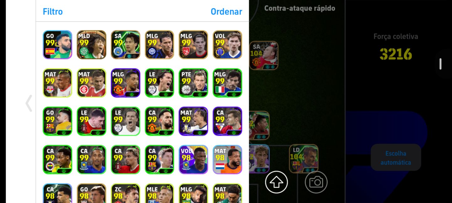 CONTA DE EFOOTBALL MOBILE COM MUITOS JOGADORES!!