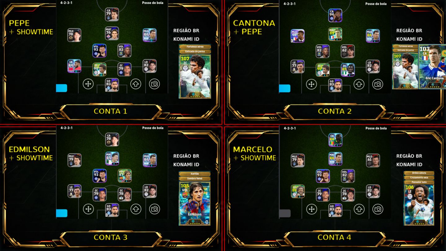 Contas eFootball | ÉPICOS, MOEDAS, BIG TIMES e SHOW TIMES