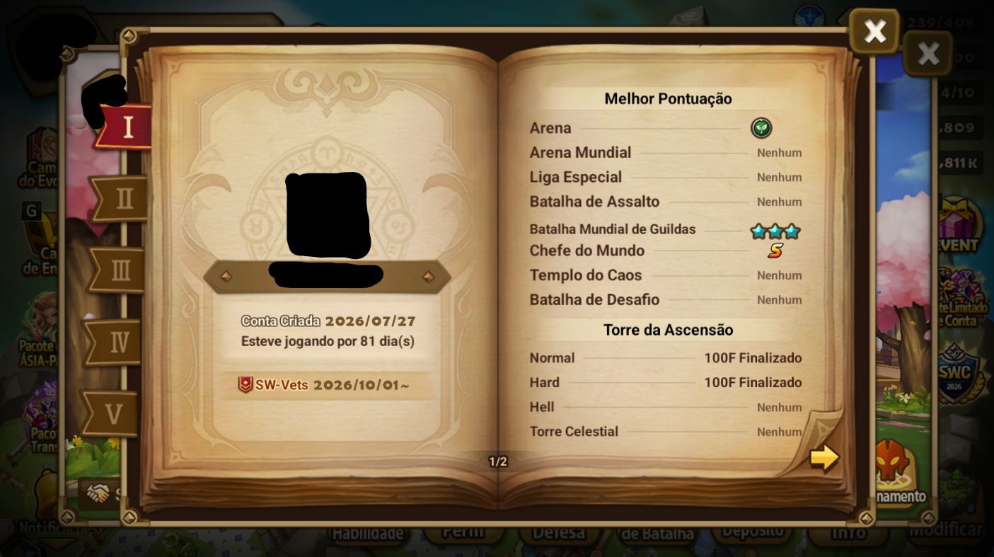 CONTA SUMMONERS WARS FRIEREN DARK COLLAB SERVIDOR GLOBAL