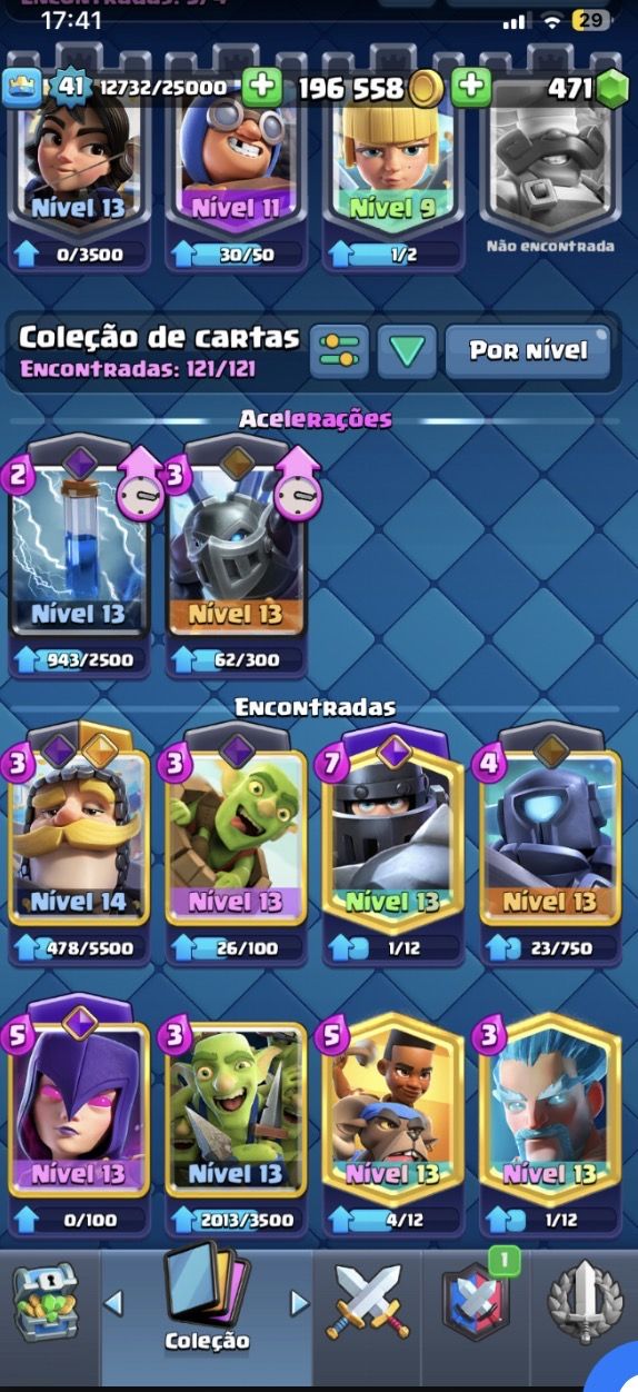 CONTA CLASH ROYALE QUASE 10K DE TROFÉU E 6 HERÓIS E VARIAS EVO