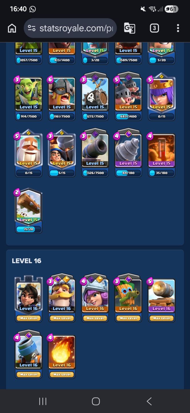 Conta Clash Royale 8 ANOS 15000 troféus| Troféus | Rei Nível 16 | Maior Campeão