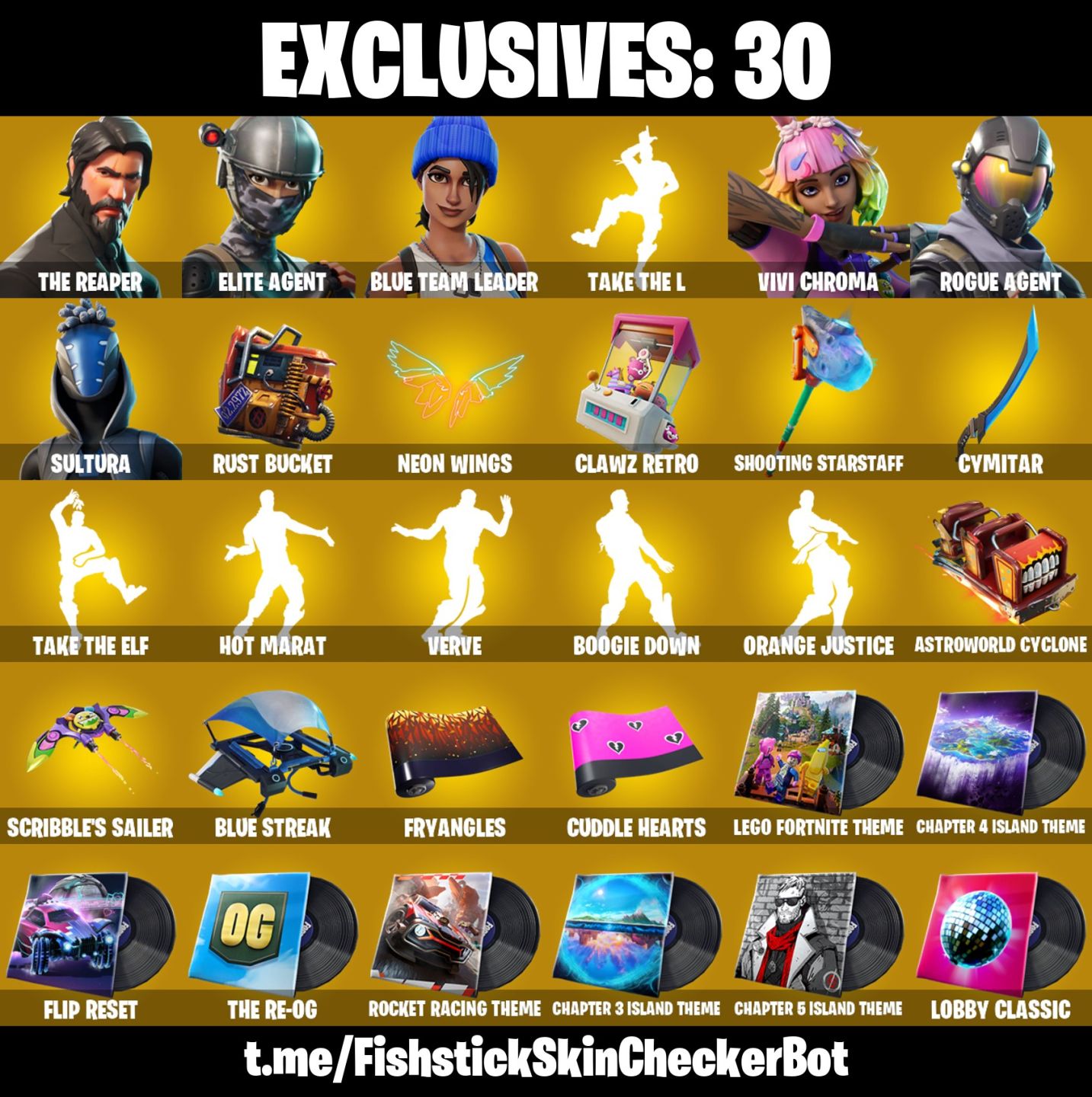 Conta Fortnite com The Reaper | Elite Agent | Blue Team Leader e 46 Skins