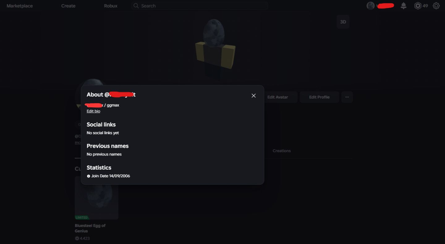 CONTA ROBLOX ANTIGA 2006 COM 10K DE RAP + ID 4 DIGITOS E 3 OFFSALES [UNVERIFIED]