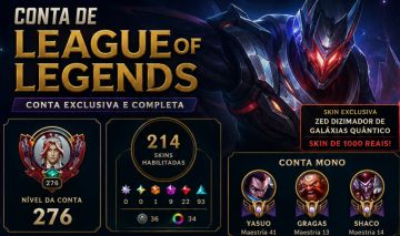 CONTA DE LEAGUE OF LEGENDS À VENDA 214 SKINS!