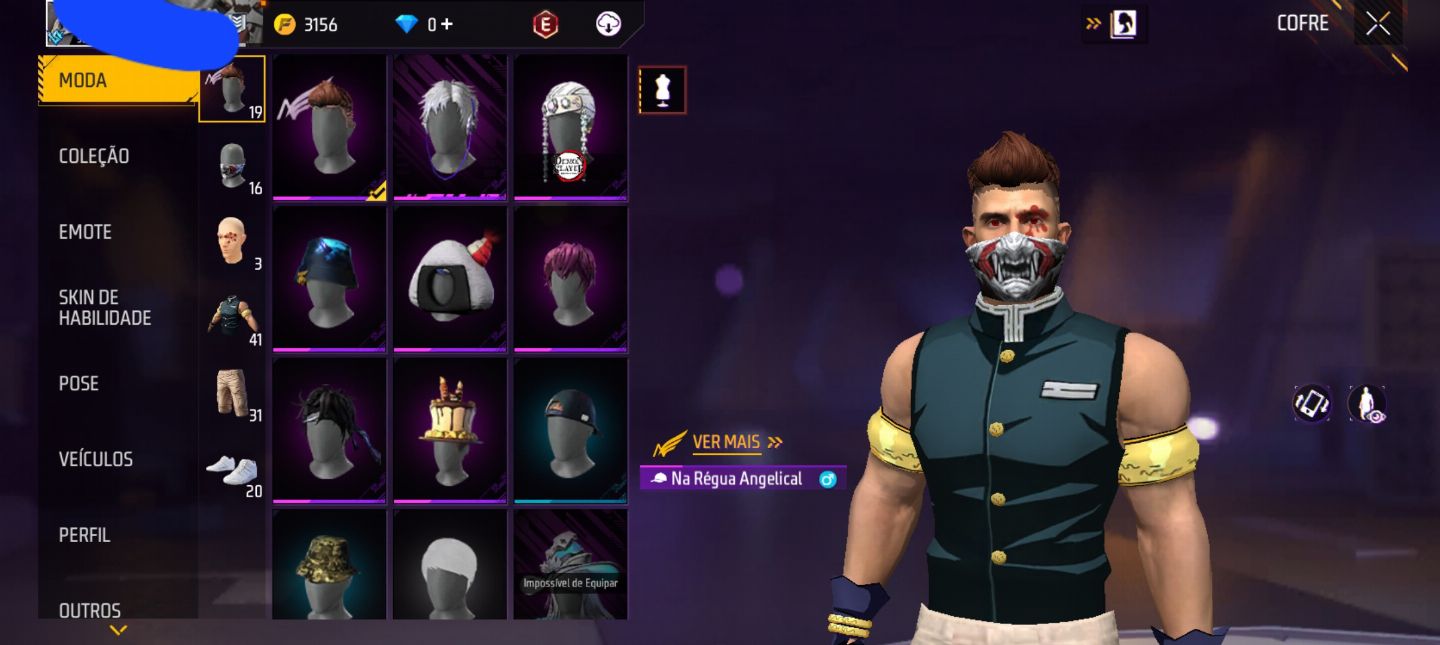 Conta de ff com 6 anos de idade e cabelo angelical