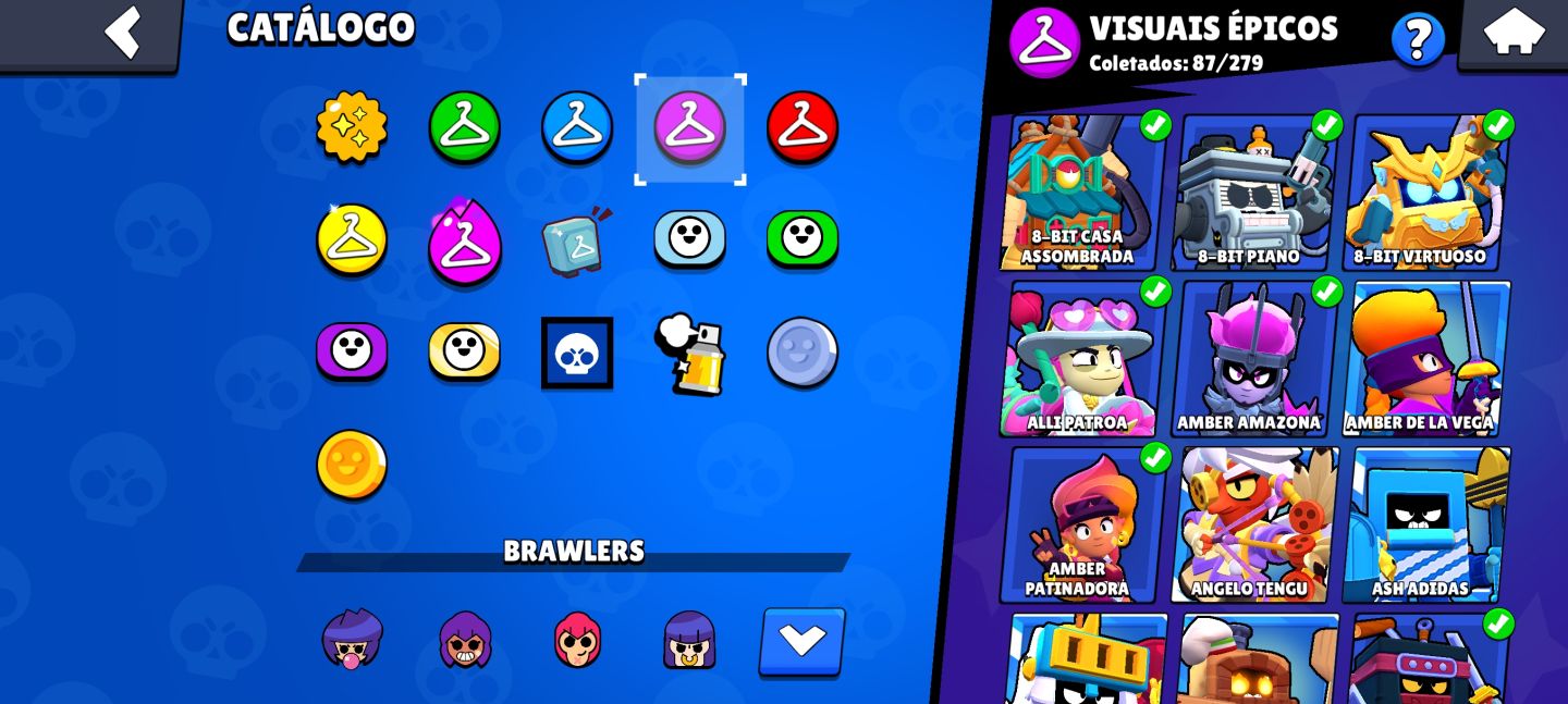 Possui 103 brawlers, mais de 250 skins, 30 brawlers full, Full acesso!!