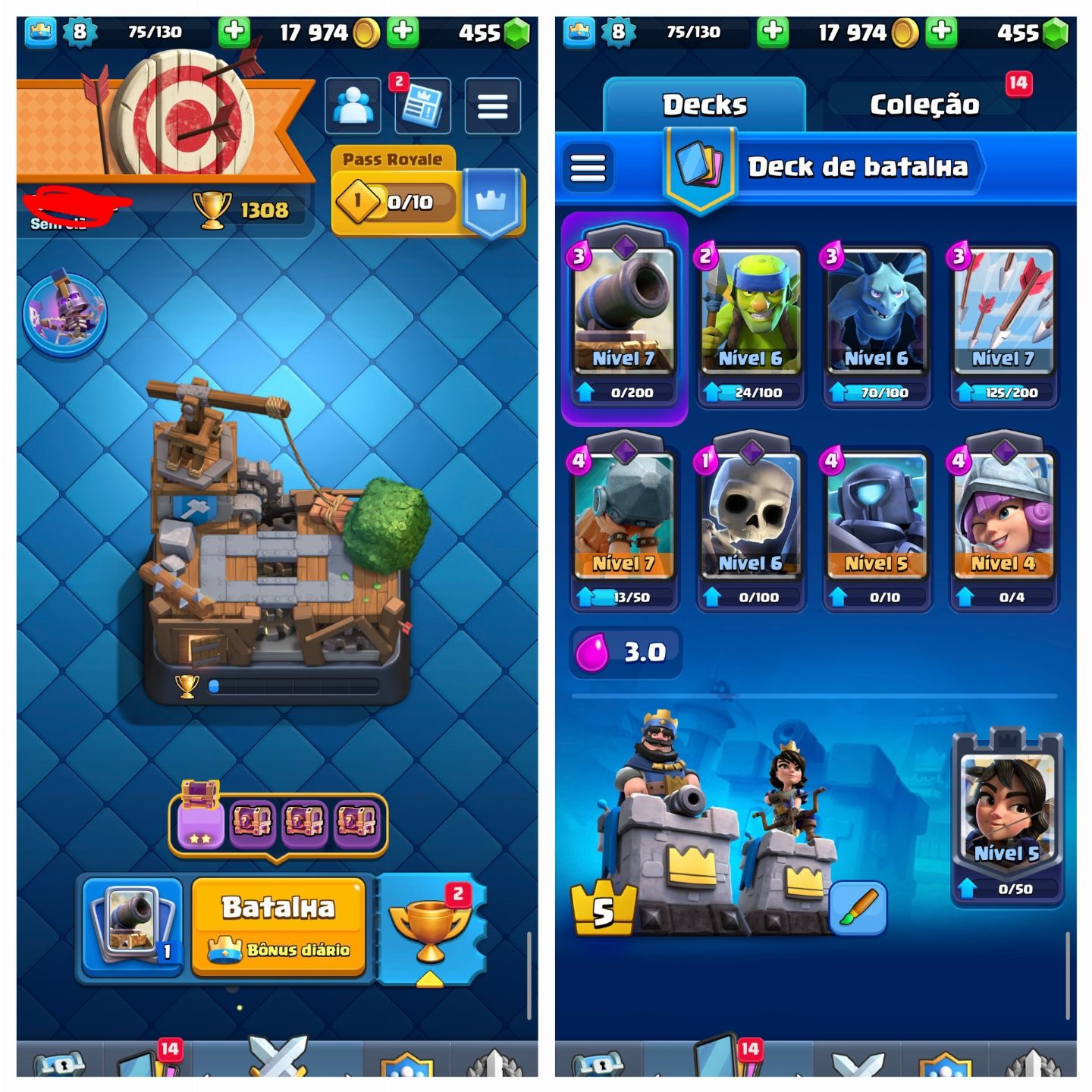 CONTAS CLASH ROYALE (85% DE DESCONTO )