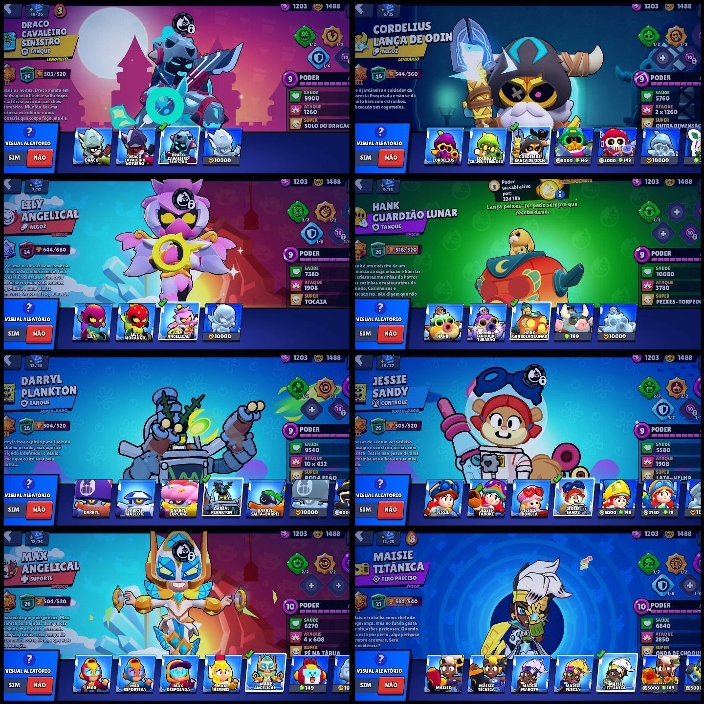 Conta de 2019 com 463 Skins / 5 Pro Pass (Colt / Dinamyke / Leon, Corvo e Brock)