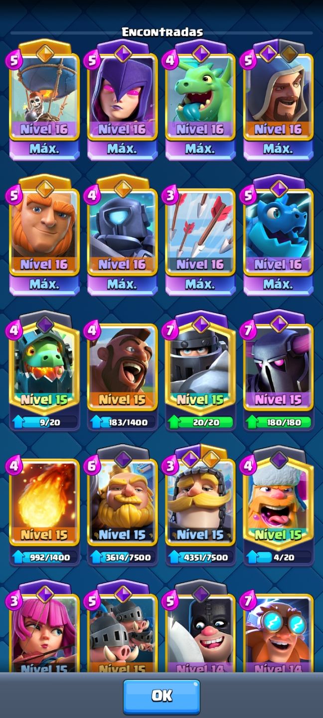 Conta de clash royale, conta criada a 9 anos bem evoluída