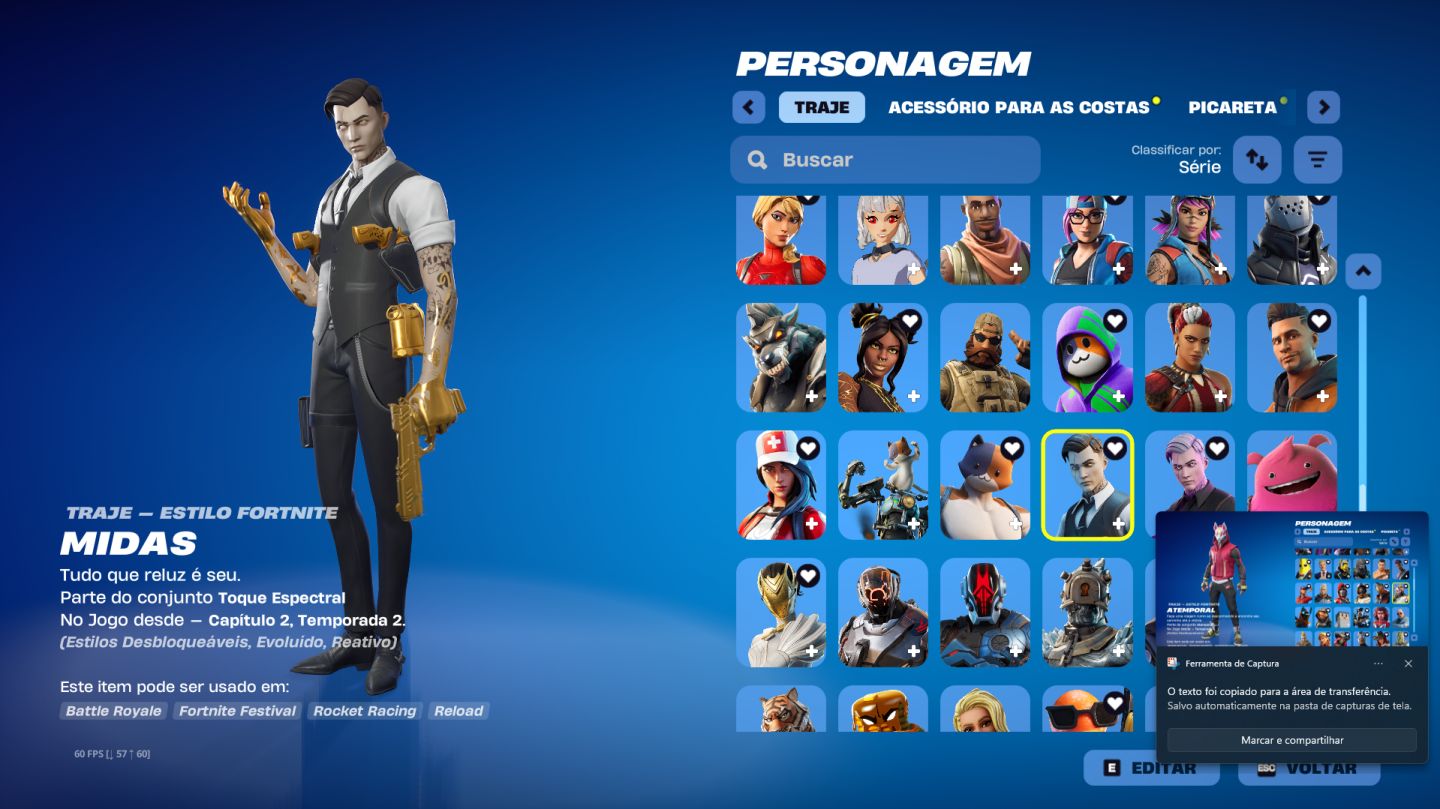 Conta antiga com mais de 180 skin