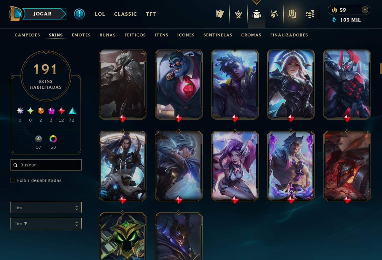 CONTA GOLD IV - 191 SKIN - FULL CHAMP + PREÇO BAIXISSIMO! - 100% SEGURA!