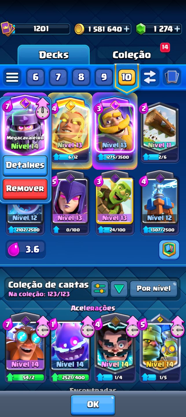 Conta de clash royale bastante upada, todas as cartas!!
