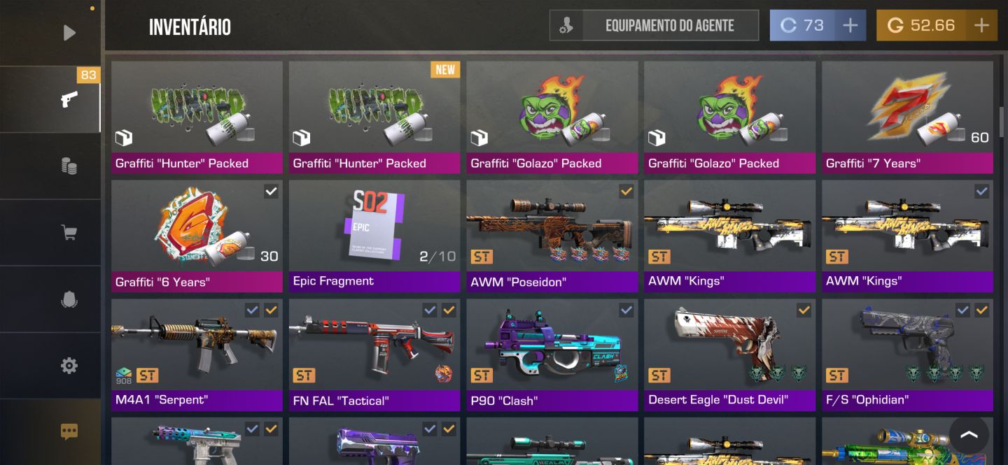 STANDOFF 2 INSANA LVL 96 | LUVAS + 2 FACAS + SKINS ST + MEDALH
