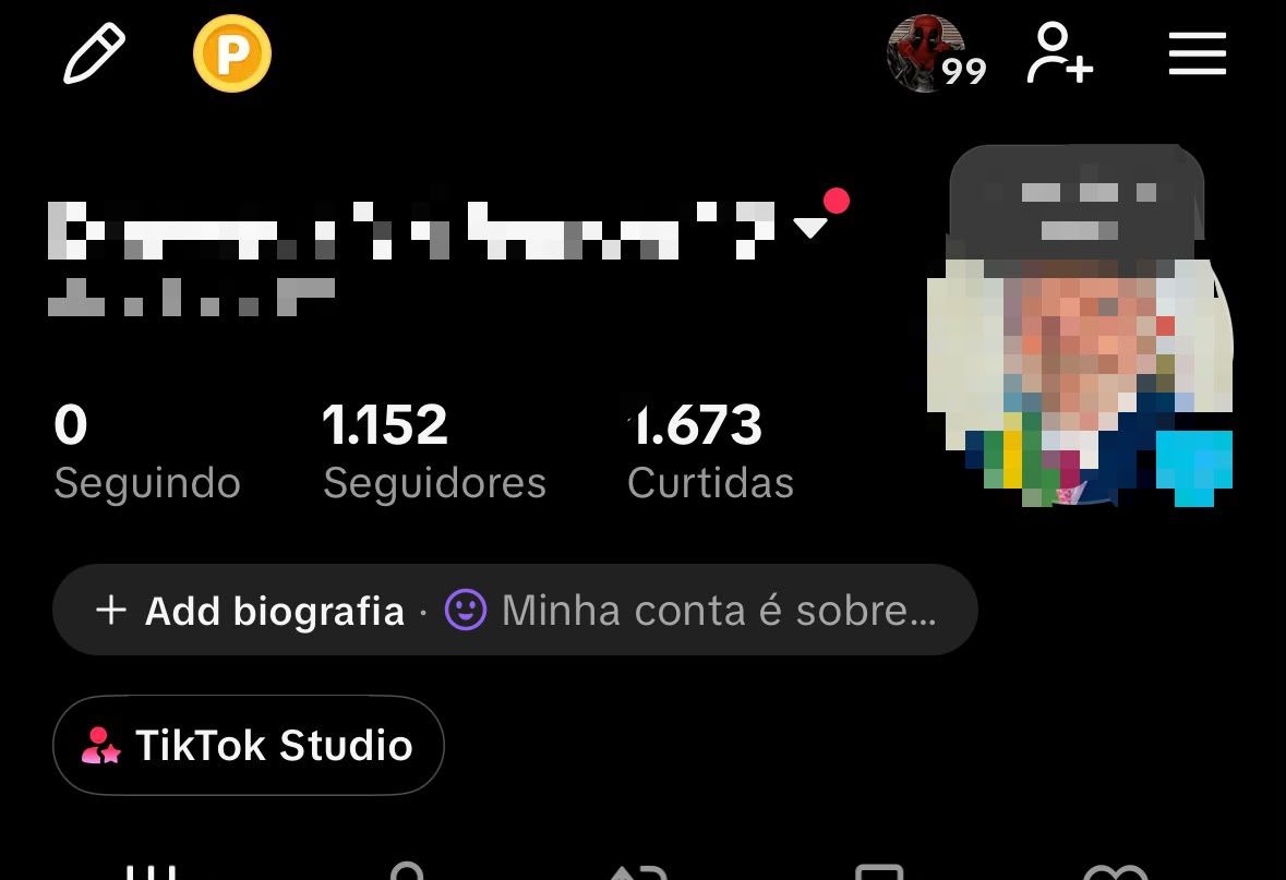 Conta 1.1k Seguidores | Seguidores Reais | Engajadas | Tiktok Shop | Live Studio
