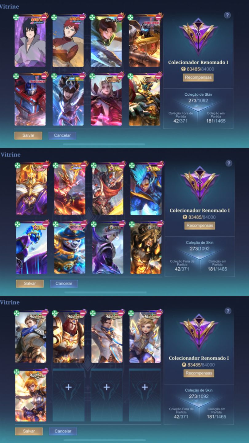 CC MOBILE LEGENDS BANG BANG SKINS MARAVILHOSAS + WR ÓTIMO