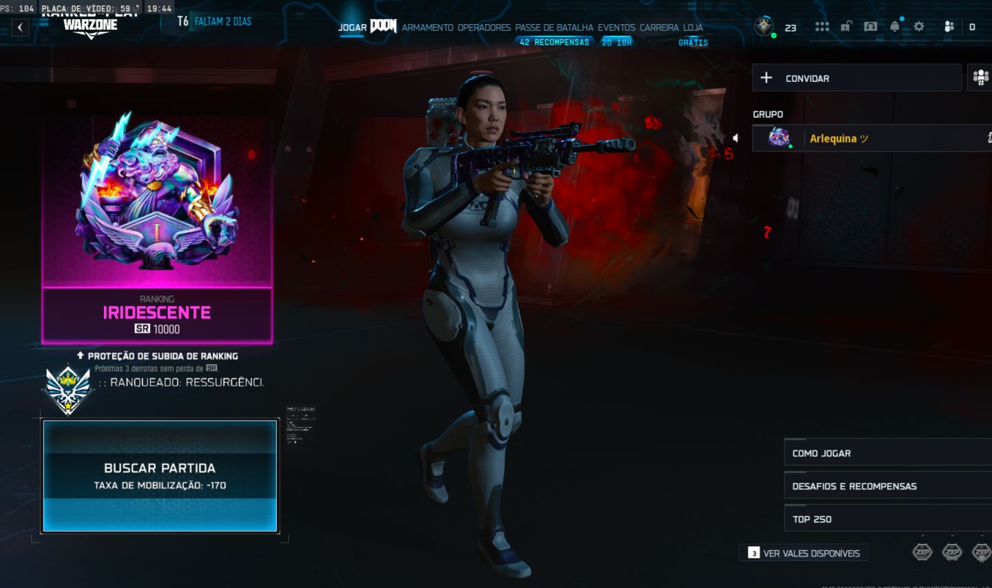 CONTA CALL OF DUTY: WARZONE. IRIDESCENTE O RANK MAIS DIFÍCIL DA TEMPORADA!