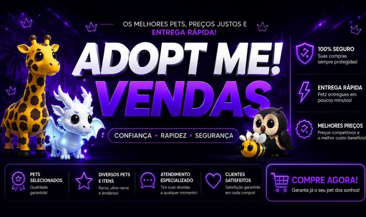 INVENTÁRIO ADOPT ME - PETS RAROS & ANTIGOS