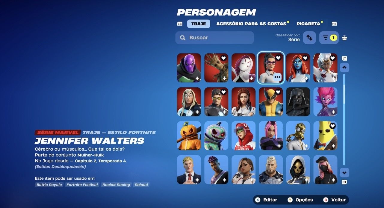 Conta de fortnite com diversas skins e itens icônicos