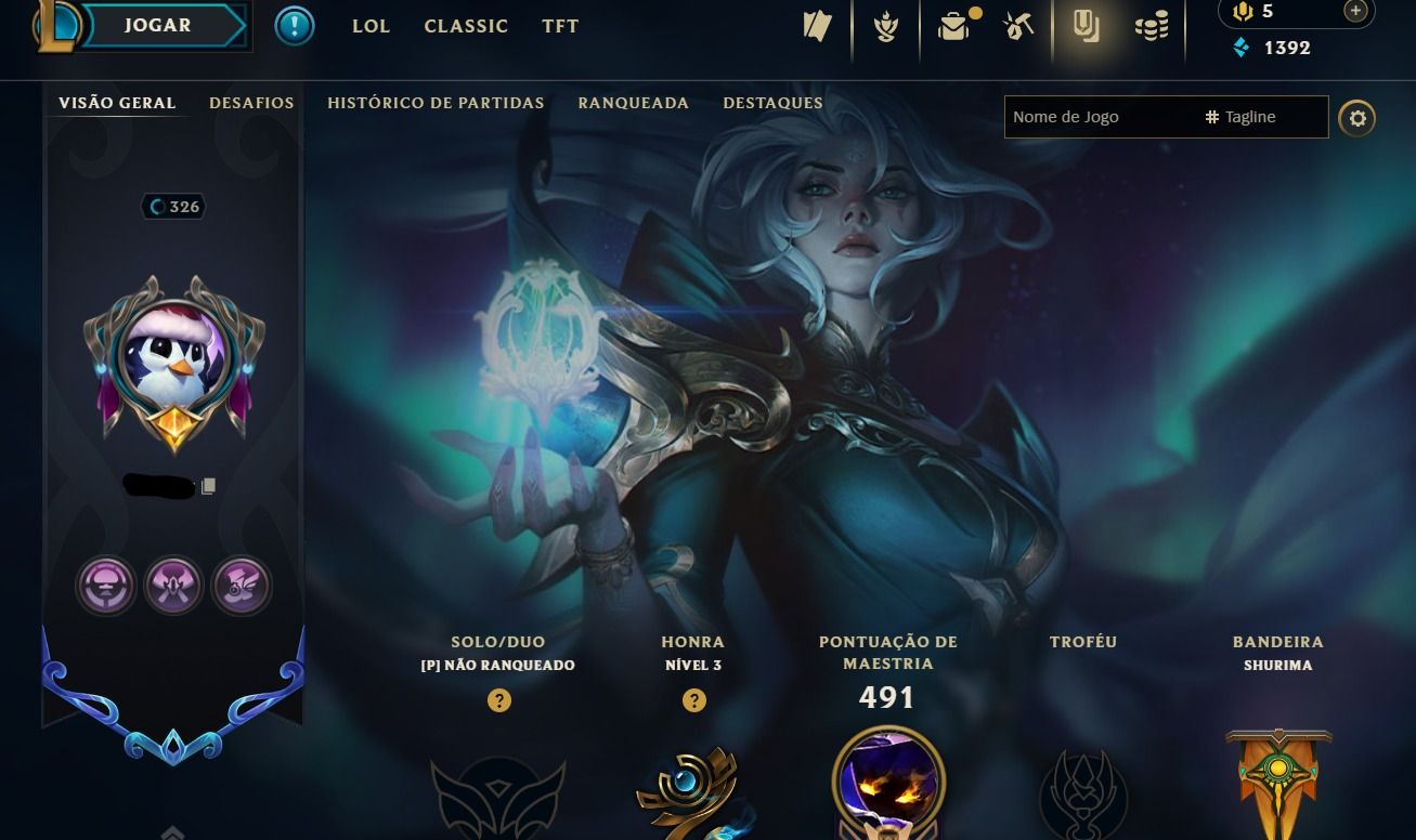 CONTA UNRANKED - 182 SKIN - FULL CHAMP + PREÇO BAIXISSIMO! - 100% SEGURA!