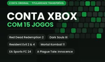 CONTA XBOX | 18 JOGOS | Sekiro | RDR2 | Dark Souls 1 e 3 | RE4 | The Witcher 3
