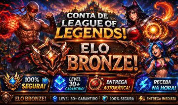 [Entrega Automática] Conta Lol Bronze, 6 Skins, 1 Lendária, Upada na Mão, Lvl 31