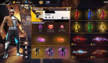 Conta Free Fire com Primeiro Passe, 900+ Peitorais Prime 8, Tropa de Exploração