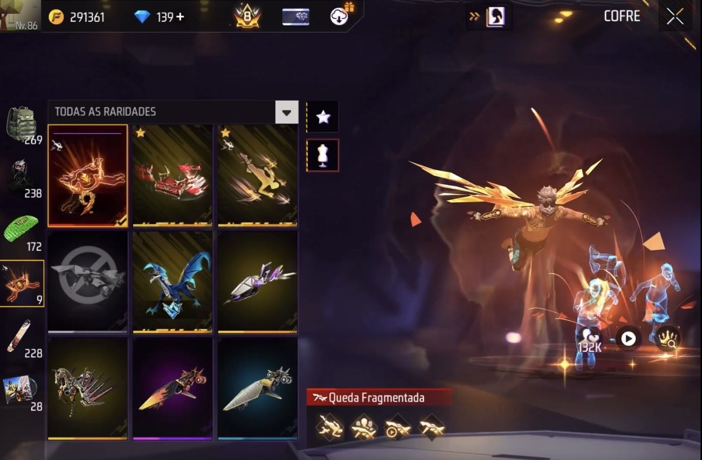CONTA FREE FIRE +1000 peitorais E + de 15 mil reais gastos EXTREMAMENTE GEMADA