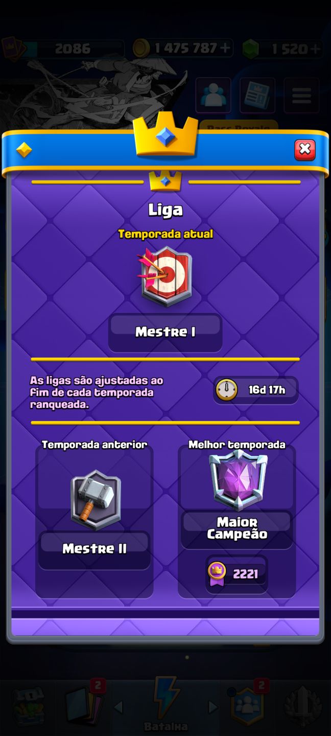 Conta de Clash Royale Upada