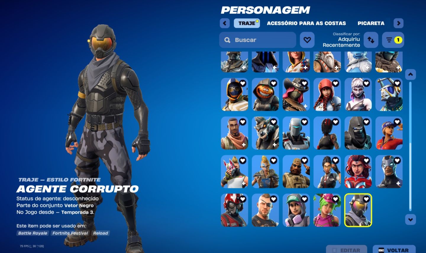 Conta antiga Fortnite - desde a Temporada 3 do capitulo 1 - skins, danças e etc.