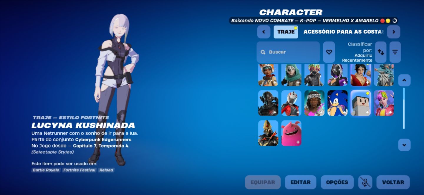 Conta epic games com skins de fortinite, saldo na conta e Hogwarts Legacy