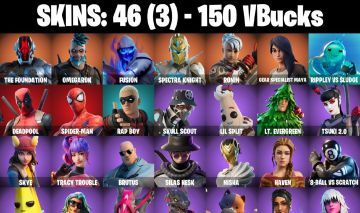 CONTA FORTNITE COM 46 SKINS OSCAR/GUMBO/NISHA/HAVEN/HARLOWE/TNTINA