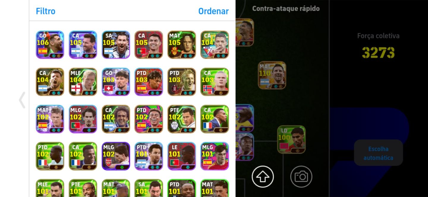 CONTA EFOOTBALL COM MESSI BIG TIME E CRISTIANO BIG TIME!!