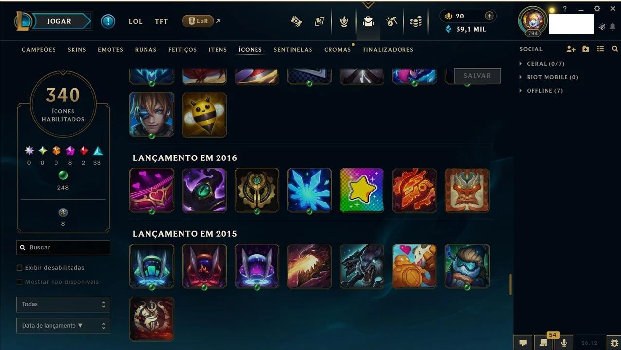 Acc de Lol - Lvl 794 - Conta de 2011! Muitas Coisas Antigas!