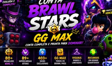 BRAWL STARS | 466 SKINS + 89 HIPERCARGAS | RARAS/ANTIGAS | R$ 1.400
