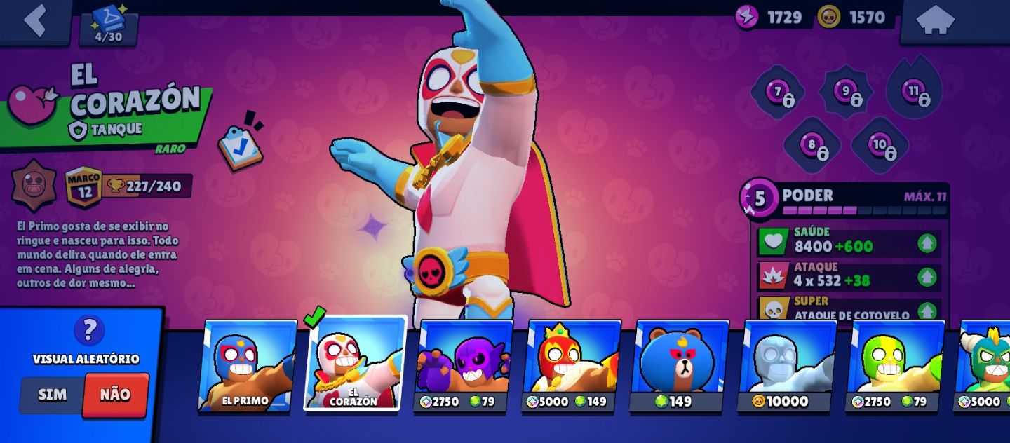 CONTA BRAWL STARS MUITAS SKINS, 5K Troféus 2019
