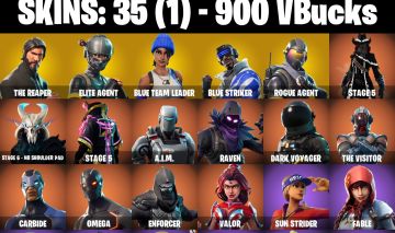 Conta Fortnite com he Reaper | Elite Agent | Blue Team - S3 FULL e 35 Skins