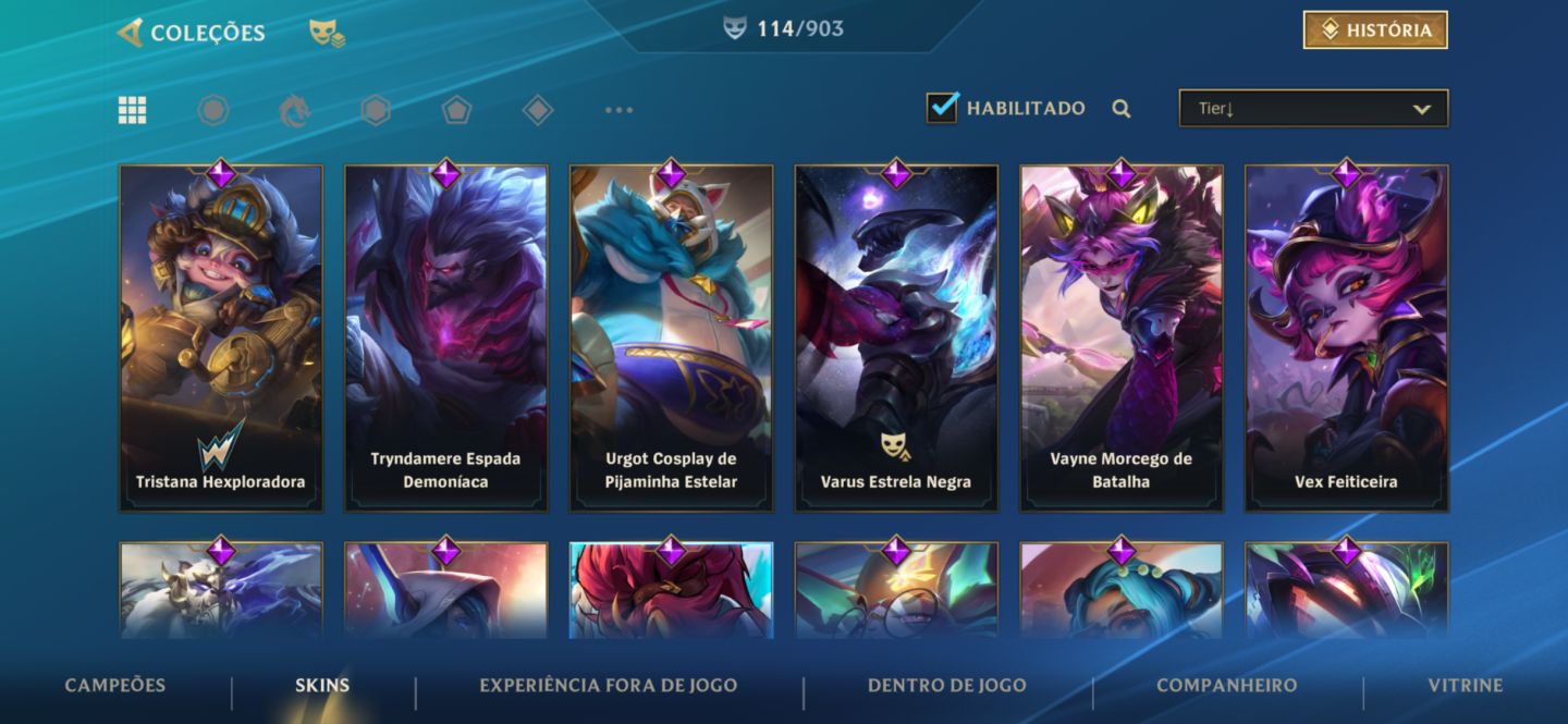 Conta Wild Rift ex desafiante com 114 skins, main adc