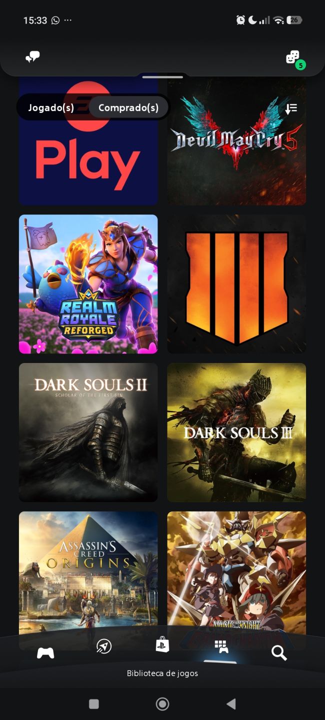 Minha conta com mais de 700 jogos e mais 598 platinas