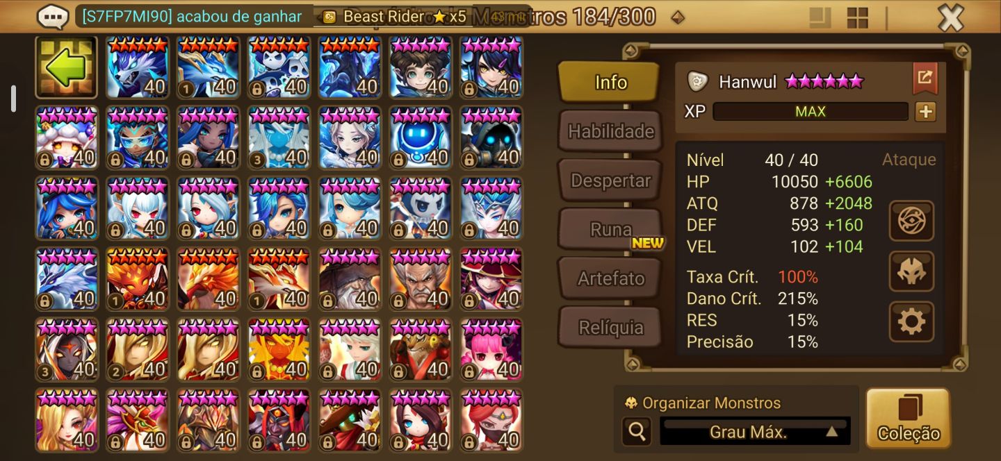 Summoners war server - 4LD 5* Gandalf de luz, Julianne, Seimei e Hanwul