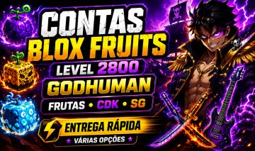 CONTAS BLOX FRUITS BARATAS | LEVEL 2800 | GODHUMAN | FRUTAS | ROBLOX