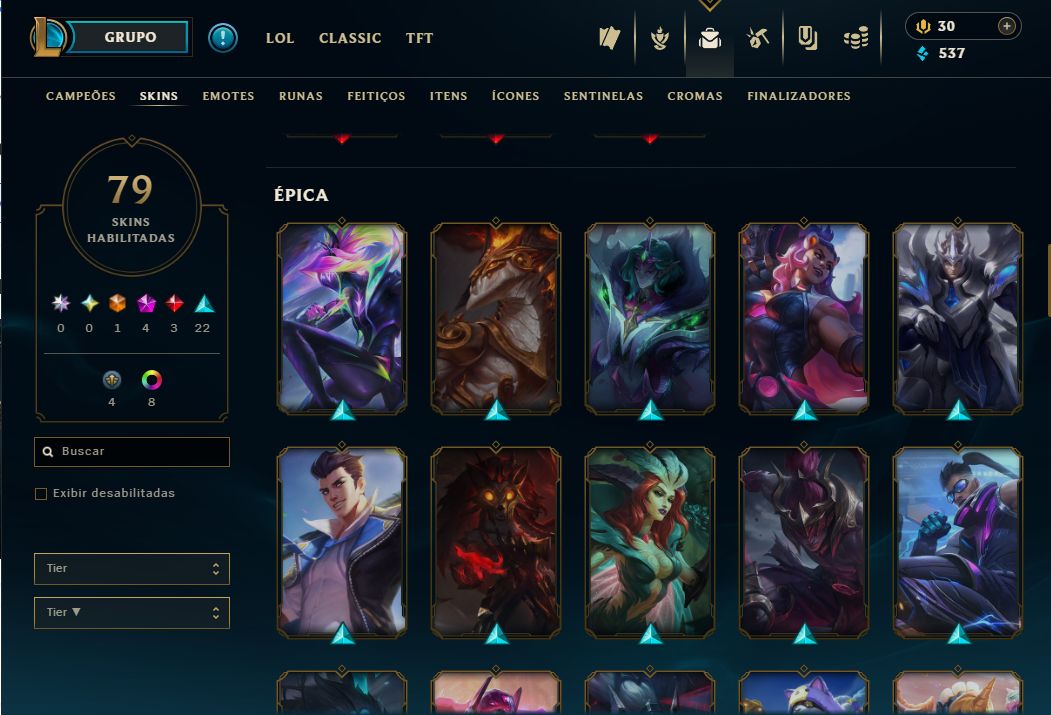 LOL OURO III SOLO/DUO + FLEX | 79 SKINS | 3 LENDÁRIAS | 4 MÍTICAS | 86 ÍCONES