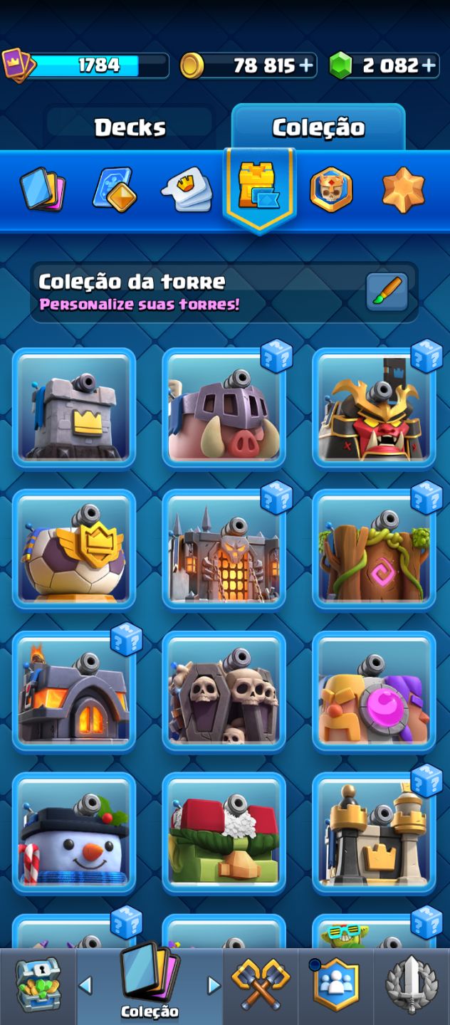 Conta premium com muitas skins e emotes - Clash Royale