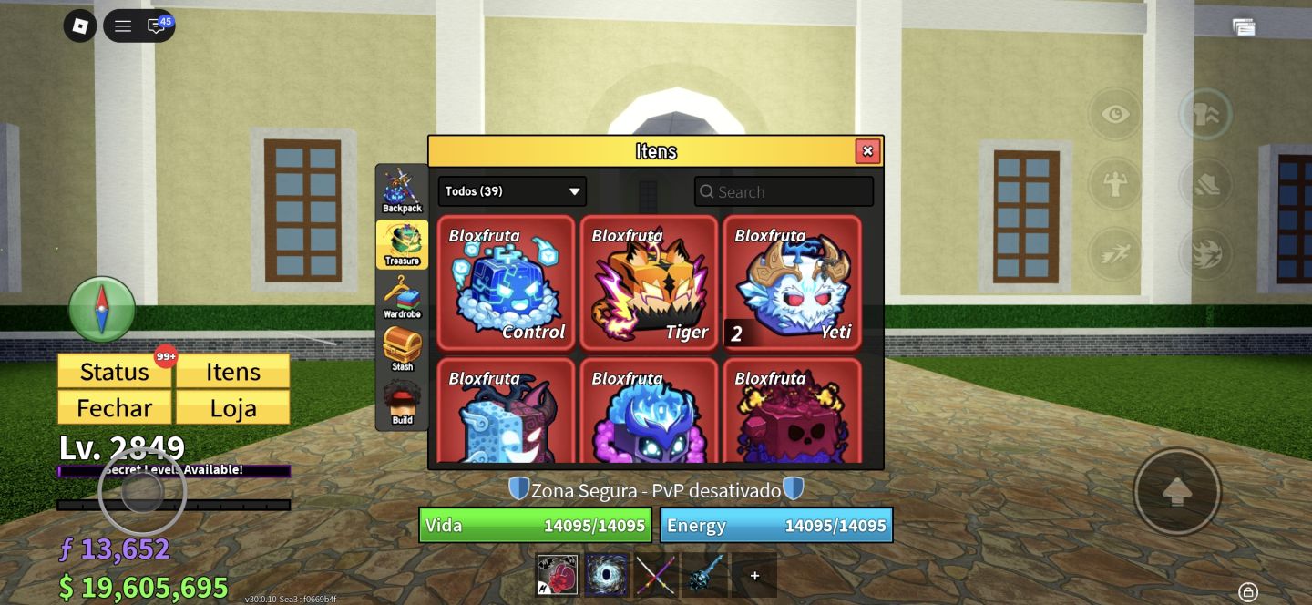 CONTA [LV-2800] COM FRUTAS MÍSTICAS, 7 RAÇAS FULL V4 E GAMEPASS