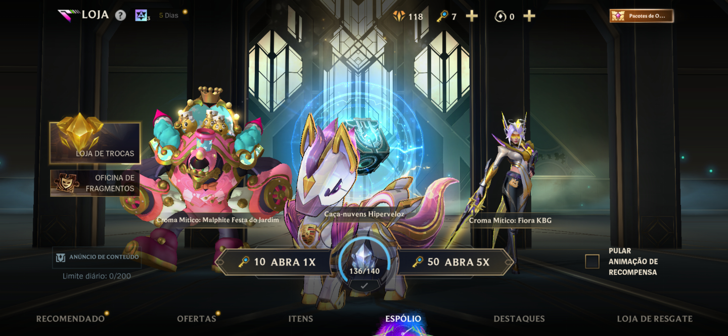 CONTA WILD RIFT CHALLANGER COM SKIN JINX NOVA