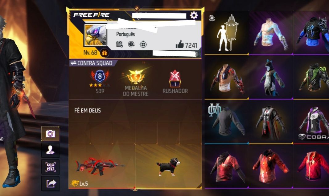 Conta Free Fire Gemada Angelical Passes Antigos Skins Raras