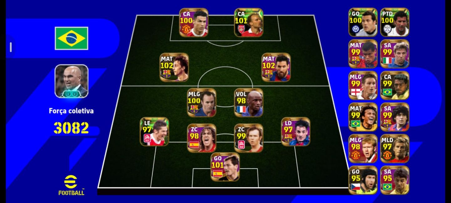 CONTA EFOOTBALL 3323 | HALLAND 108 | PIERO 108 BLITZ | MESSI 110 | NEY E ETC...
