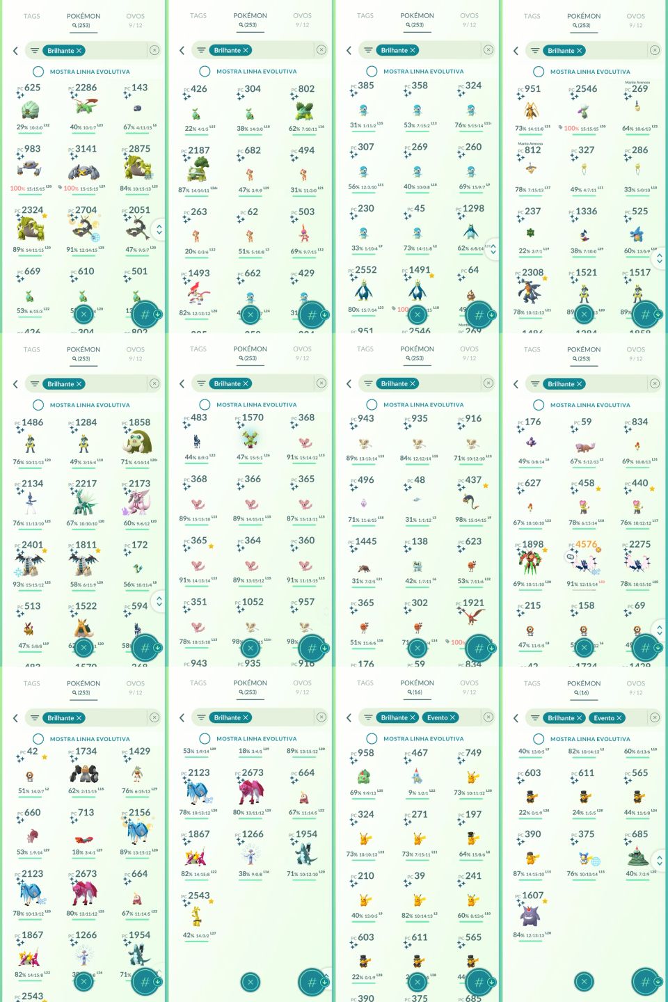 CONTA LV70 DE 2019 32M DE DUST SHUNDOS RAROS LENDARIOS SHINYS FUNDO - POKEMON GO