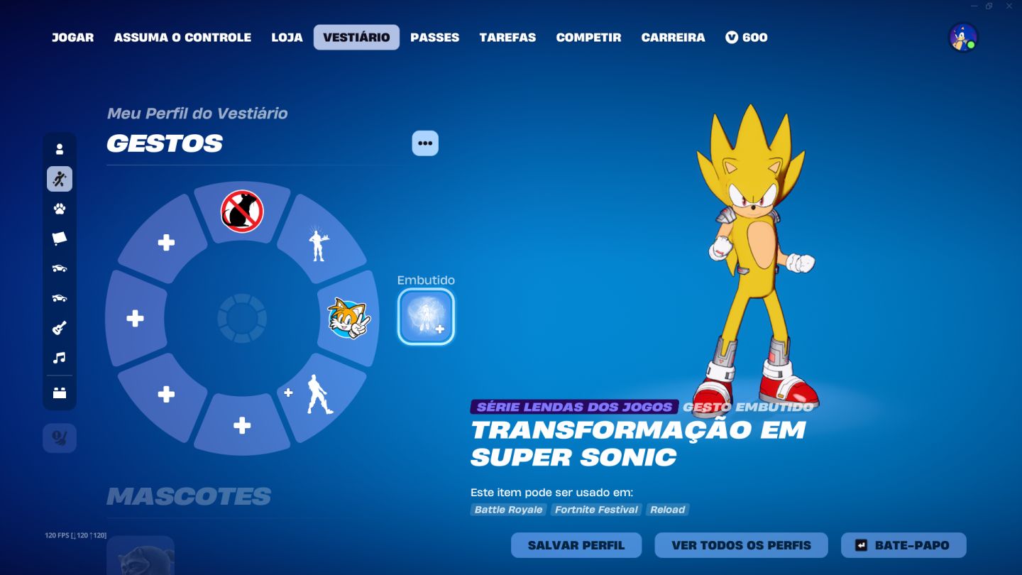 Conta Fortnite c/ 600 v-bucks e Primeiro e-mail